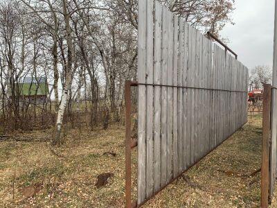 *30’6” free-standing windbreak panels made with 2.5” pipe and 8 ft boards