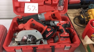 Milwaukee saws all Skil saw drill flashlight with batteries