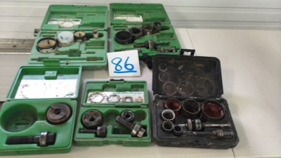 Assorted punch kits and holesaw kits